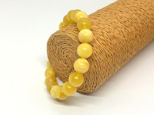 Amber bracelet round beads - bracelet,