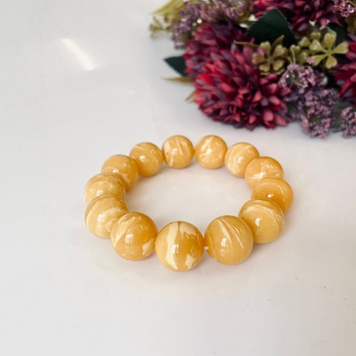 Tiger amber bracelet - amber, made