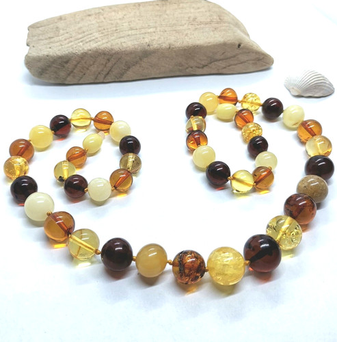 Natural amber bead - natural,