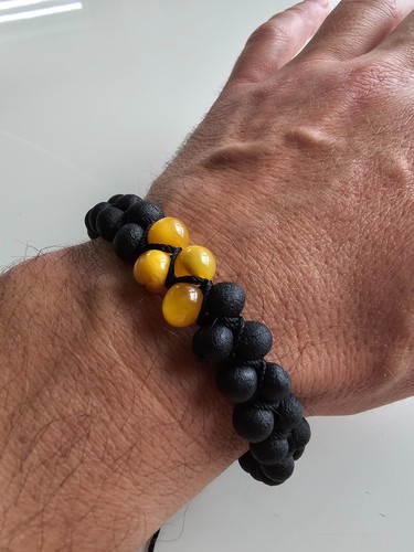 Natural baltic amber - natural, bracelet