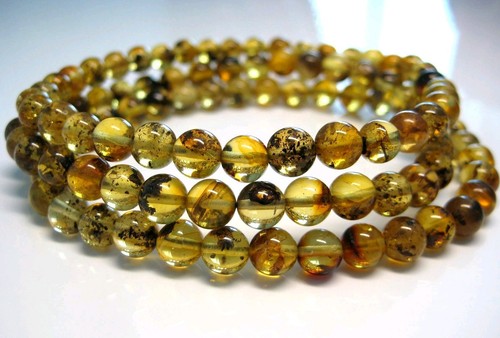 Genuine round green amber - round,