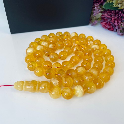 Baltic amber misbaha round - 66,