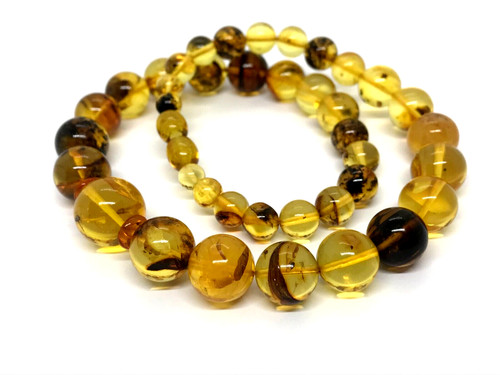 Amber necklace with - necklace, few