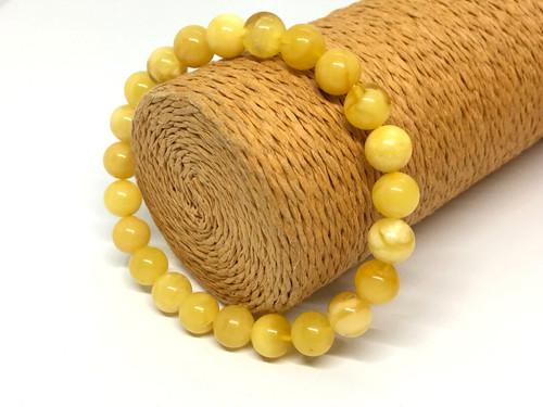 Amber bracelet round beads - amber,
