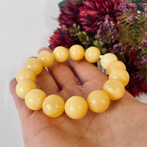 Yellow amber beads - 🎥, 14